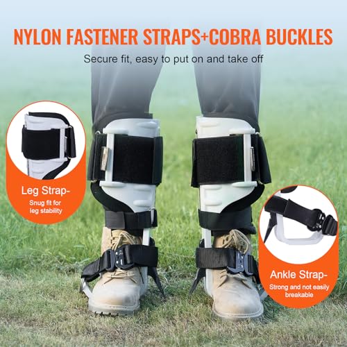 VEVOR Tree Climbing Spikes, 1 Pair Height-Adjustable Climbing Spurs, 350lbs Load Capacity Tree Climbing Gear with Straps, ...