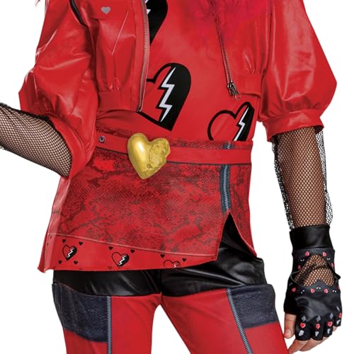 Disguise Girls Descendants Red Deluxe Costume, Official Disney Descendants the Rise of Red Costume Jumpsuit, Wig Not Included