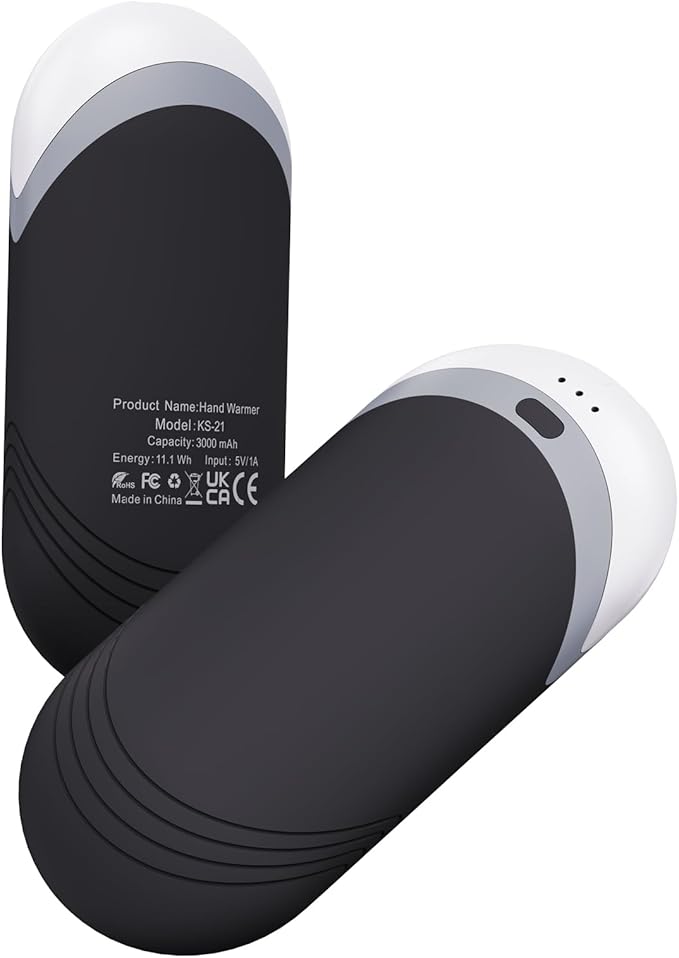 Karecel Thermally Conductive Silicone Rechargeable Hand Warmers 2 Pack, 6000mAh Double-Sided Heat AI Electric Hand Warmer, Portable Pocket Handwarmer, Fits in Gloves, Slim, Shockproof, Women Men Gifts