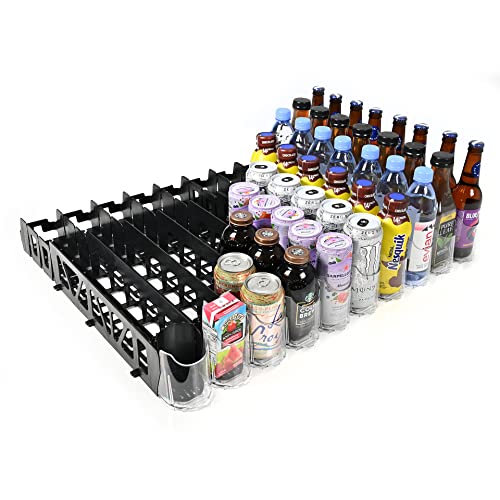 Display Technologies Visi-FAST Spring Push Drink Dispenser, Refrigerator Organizers and Storage for 12/16 oz Beverages, Bo...