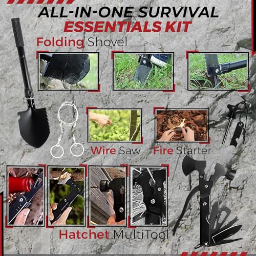 320-Piece Survival Kit | Emergency Gear for Camping, Hiking & Disaster Preparedness | Essential Roadside Emergency Kit | M...