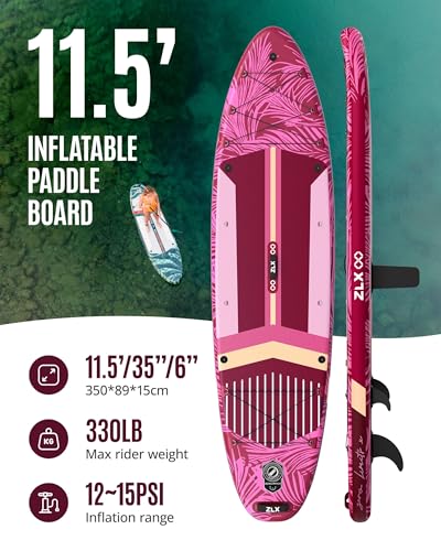 2 PCS Paddle Board - 10.5 FT Inflatable Stand Up Paddle Board with Accessories & 11.5 FT Inflatable Stand Up Paddle Board ...