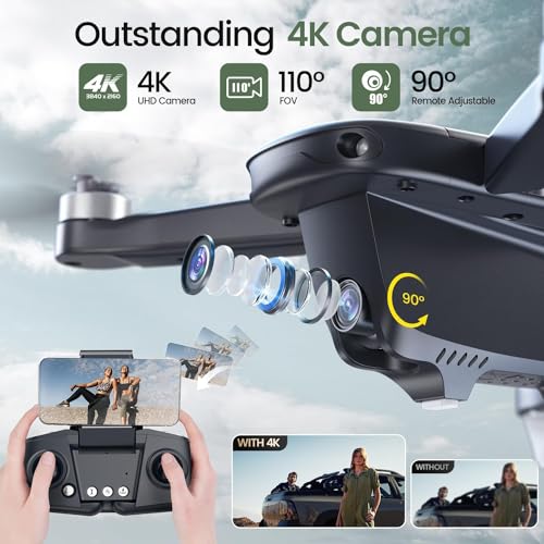 Holy Stone HS175D GPS Drone with 4K Camera for Adults, Under 249g, Foldable RC Quadcopter with Auto Return, 46 Mins Long F...