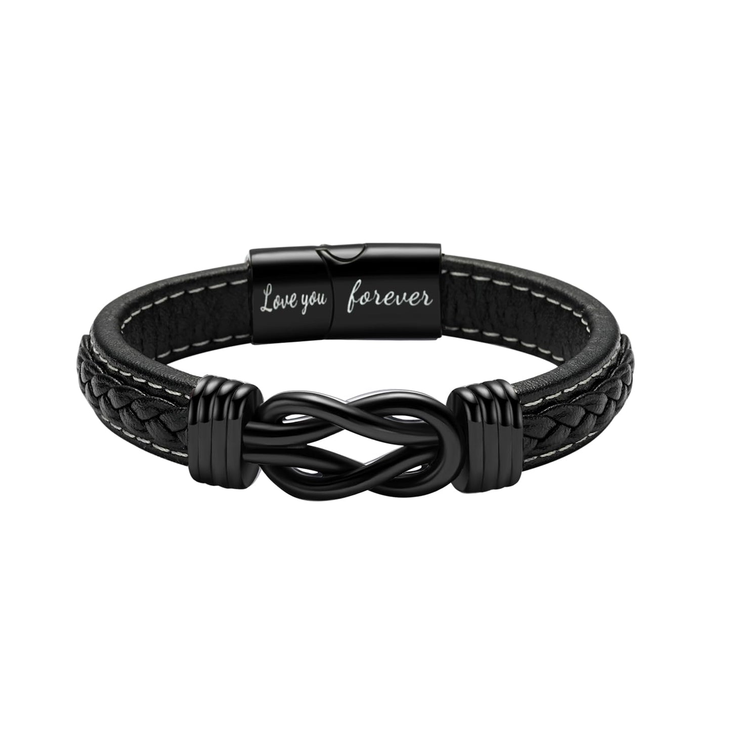 Gifts for Him Mens, Anniversary Fathers Day Birthday Cool Love Infinity Leather Cuff Bangle Bracelets Gifts To My Man Boyfriend Husband Fiance, Romantic I Love You Present for Valentines Christmas