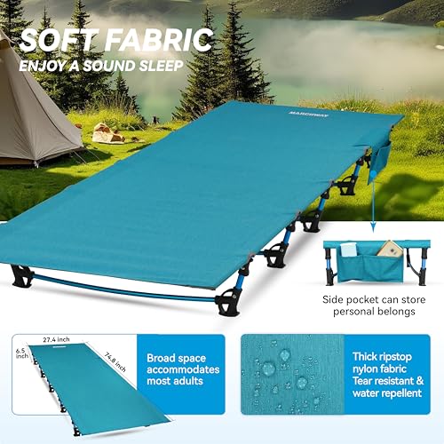 MARCHWAY Ultralight Folding Tent Camping Cot Bed, Portable Compact for Outdoor Travel, Base Camp, Hiking, Mountaineering, ...
