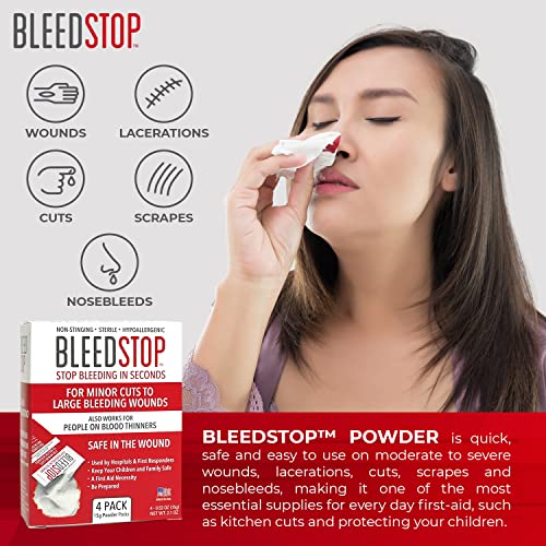 BleedStop™ First Aid Powder for Blood Clotting, Trauma Kit, Blood Thinner Patients, Camping Safety, and Survival Equipment...