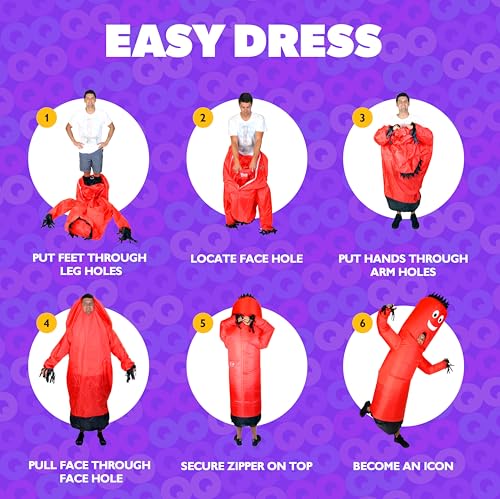 LookOurWay Inflatable Tube Man Costume - Wacky Wavy Arm Guy Funny Inflatable Halloween Costume for Adults