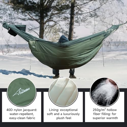 11Ft All-in-one Hammock Tent with Underquilt, Warm Insulation Ultralight 4 Season Under Quilt for Hammocks, Portable for H...