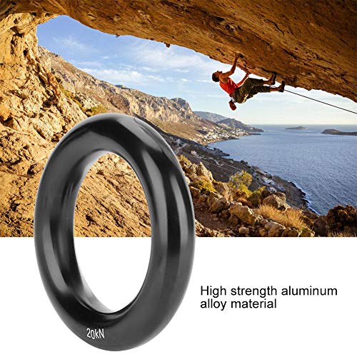 Alomejor Aluminum Rappel Ring, Lightweight and Durable 12mm Multi-Purpose Descender Gear for Climbers, Outdoor Safety Equi...