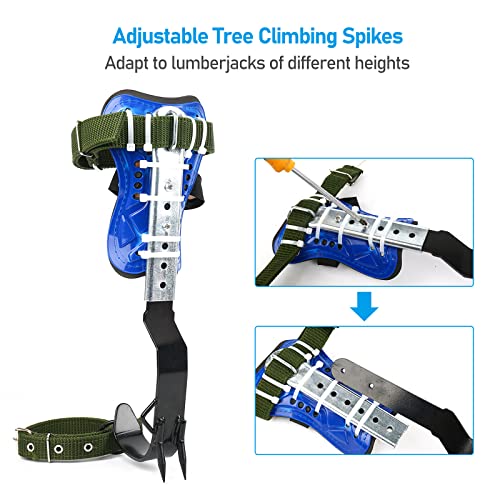 TWSOUL Climbing Spike, Adjustable Tree Climbing Step Gear with Extra Multi-Functional Straps for Outdoor Jungle Survival F...