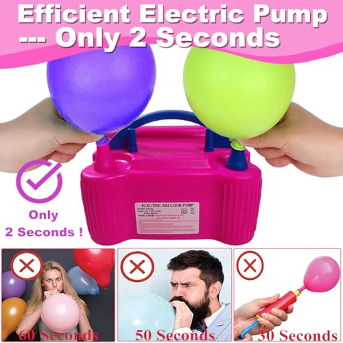 Balloon Arch Kit and Balloon Pump Electric, 10ft Wide Adjustable Balloon Arch Stand With 100Balloons 2Balloon Stands For W...