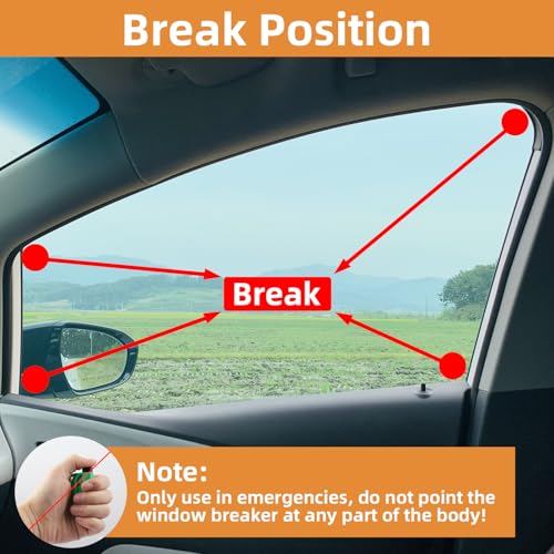 JINRUITOP 16Pcs Car Window Breaker Key Chains, Portable 3 in 1 Glass Breaker/Seat Belt Cutter/Survival Whistle, Safety Eme...