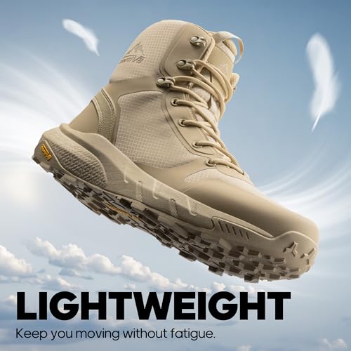 NORTIV 8 Men's Military Tactical Boot Lightweight Comfortable Boots for Work All Day Side Zipper Motorcycle Combat Hiking ...