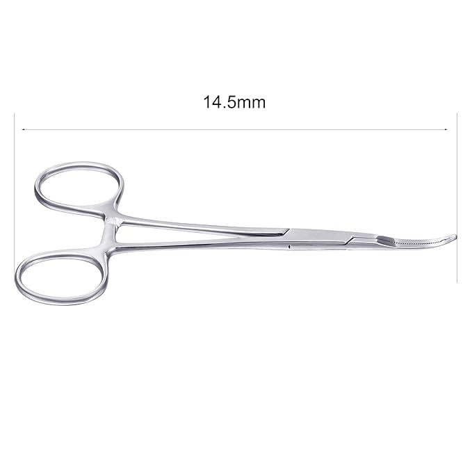 DJCIW Dermal Anchor Forceps Tool,6" Professional Micro Dermal Surface Anchor Holder Pliers Staineless Steel Body Art Piercing Forceps Hemostat Clamp Tool