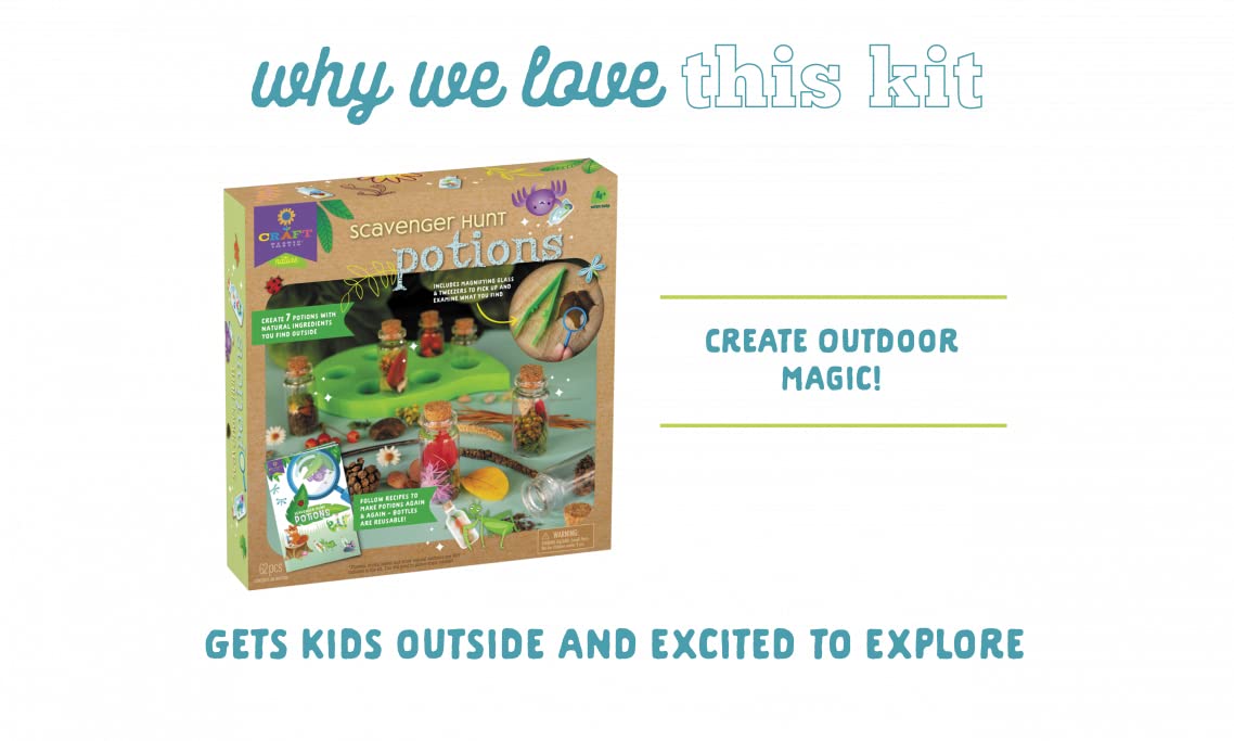 Craft-Tastic Scavenger Hunt Potions - Nature DIY Craft Kit - Create Magical Nature Potions - Makes 7 Potions - Comes with Recipe Book - Ages 4+ with Adult Help