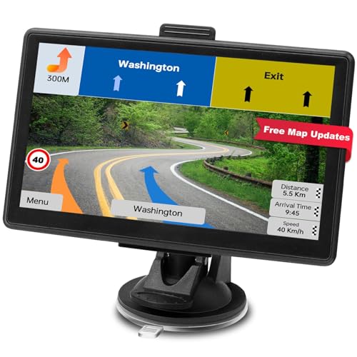 GPS Navigator for Car with 2025 Maps Free Lifetime Update, 7 Inch Car GPS Navigation System for Truck Commercial Drivers w...