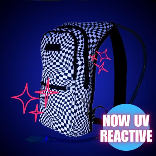 Kandies World Reflective Festival Hydration Pack - 2L Hydropack for Raves, Hiking, Biking, Running, and More (with Anti-Th...