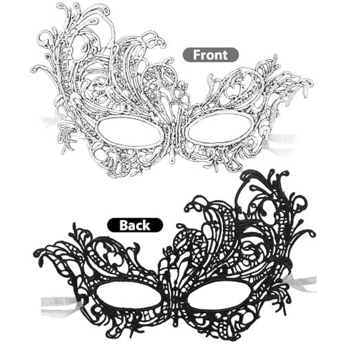FunMular Masquerade Mask for Women Lace Masks Venetian Masquerade Party Costume Party Halloween Carnival Fit for Adults, Soft