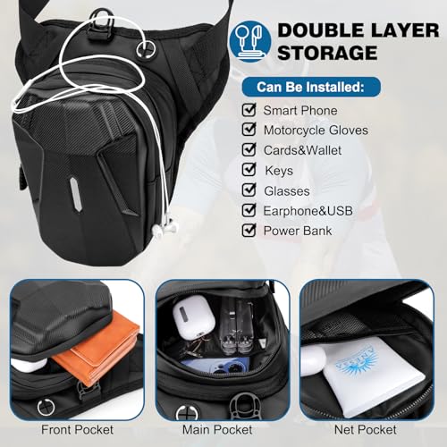 ISEYOU Thigh Bag, Motorcycle Leg Bag for Men Women, Drop Leg Bag with Removable Leg Straps, Multifunctional Gear Bags for ...
