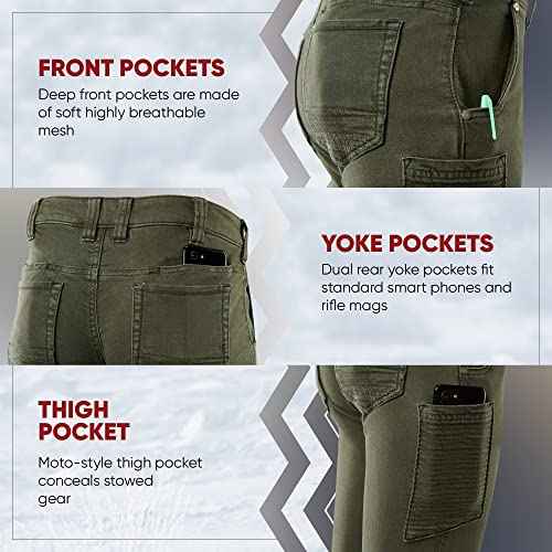 Vertx Kesher Women¡¯s Stretch OPS Tactical Pants with Pockets, Straight-Fit, for Work, Outdoor, Hiking, Denim