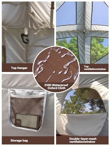 Inflatable Camping Tent, 2/4/6/8 Person Glamping Inflatable Tents for Camping, 2025 Update Zipper Door Easy Setup Blow Up ...