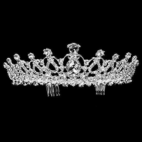 TecUnite 2 Pack Silver Tiara and Crowns for Women Crystal Princess Crown with Combs Wedding Tiaras for Bride Rhinestones H...