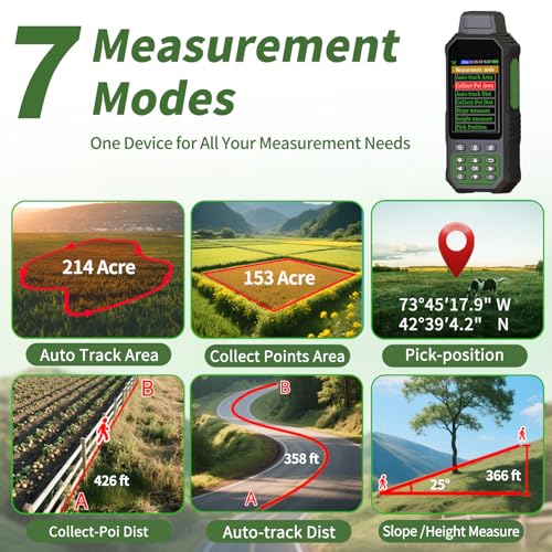 ZL190PLUS Land Surveying Equipment, Handheld GPS for Surveying with 3.2 Inch Color Screen, Multi-GNSS Support, 7 Measuring...