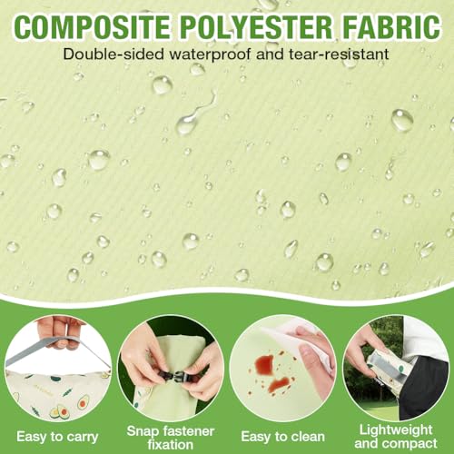 Ainiv Picnic Blanket, Waterproof Beach Blanket with Carry Handle, Foldable Portable Washable Beach Mat Sand-Free, Outdoor ...