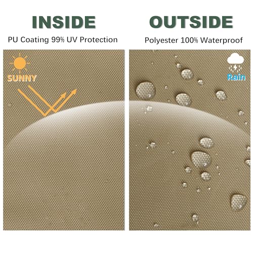 JANCANOPY Replacement Cover for 10X12Ft Oakmont Gazebo L-GZ1188PST-A,Pinehurst Gazebo L-GZ1188PST,Khaki