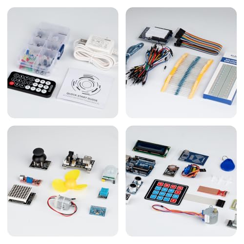 ELEGOO UNO R3 Project Most Complete Starter Kit with Tutorial Compatible with Arduino IDE (200+ Components)
