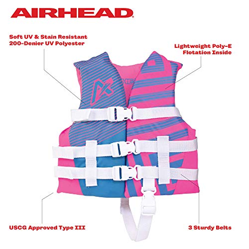 Airhead Children's Trend Life Vest - USCG Approved Life Jacket - 22-25 in Chest Size - 33-55 lbs. - Ideal for Boating, Wat...
