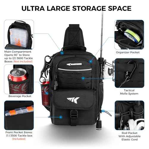 KastKing Everyday Essential Fishing Sling Bag & Tool Set, Fishing Scale & 3500-Tackle Box Waterproof, 7" Fishing Pliers, Lip Gripper - Fishing Gear and Gift for Men