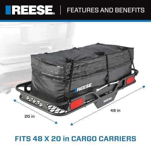 Reese 1044000 Olympia Hitch Mount Expandable Cargo Carrier Bag, 48 Inch x 19 Inch x 18 Inch to 22 Inch, 11.5 cu. ft. Capacity, Fits 48 X 20¡± Cargo Carriers