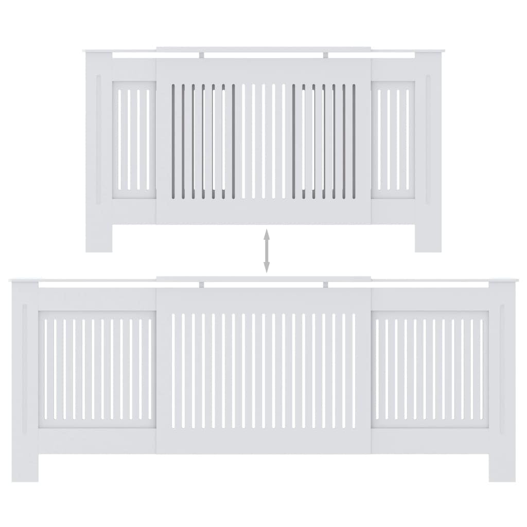 Fregramei MDF Radiator Cover Heating Cabinet, White Heating Cover Cabinet, Home and Office Heater Heating Side Stand Shelf, 80.7",-279