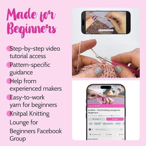 KnitPal Crochet Weekend Wrap – Crochet Kit for Beginners with Cotton Blend Yarn, Hook, Pattern + Video Tutorials All-in-On...