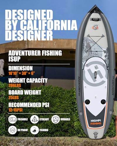 Highpi Inflatable Stand Up Paddle Board for Youth and Adults – Wide Sup with Premium Accessories, Blow Up Paddleboard for ...