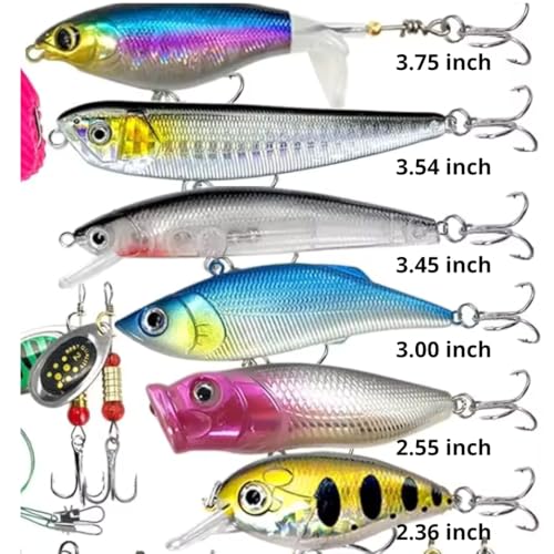 CATCHRO 409 Pcs Fishing Lure Kit & Tackle Box Set, Complete Fishing Stuff for Freshwater & Saltwater, Kids Tackle Box with...