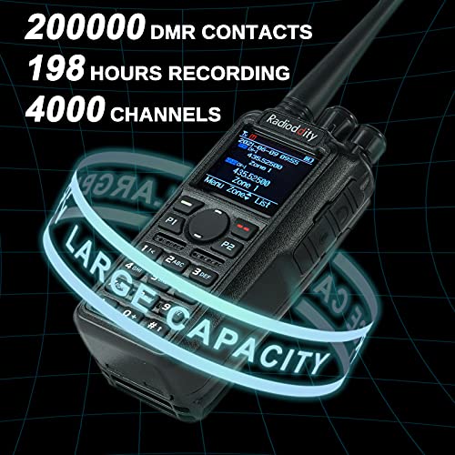Radioddity GD-AT10G DMR Handheld Ham Radio 10W Digital Analog Long Range (UHF Only) with GPS APRS, 3100mAh Rechargeable Ba...