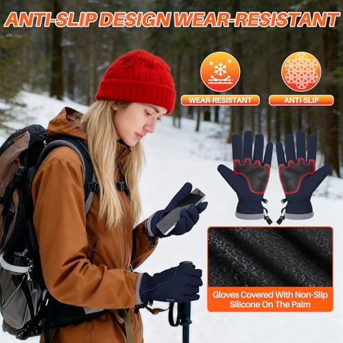 Kovulx Winter Gloves Warm for Men & Women - Waterproof Touchscreen Outdoor Thermal Gloves with Plush Lining/Adjustable Wri...