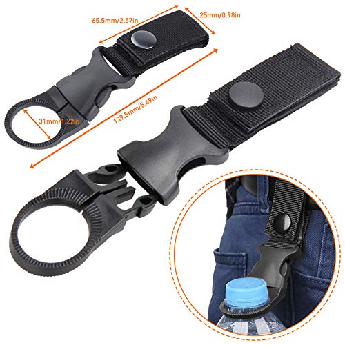Molle Backpack Attachments Kit of 28 Accessories, D-Ring Grimloc Locking Gear Clip Web Dominator Elastic Strings Strap