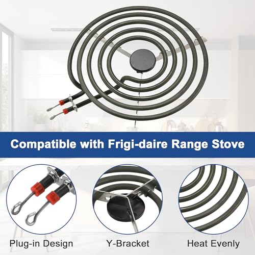 W10290350 W10290353 Porcelain Burner Drip Pans and MP22YA Electric Range Stove Element Set Replacement for Ama-na Whirl-po...