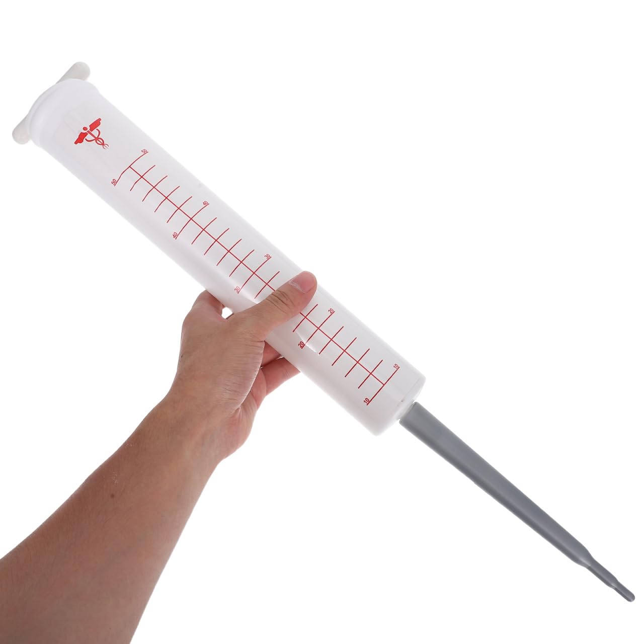 BESTOYARD Giant Toy Syringe Novelty Fake Injector Halloween Prop 20 Inches White for Halloween Party Decorations and Doctor Cosplay