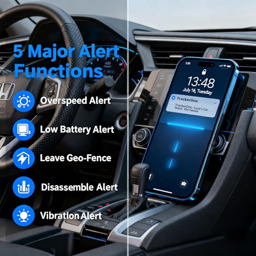 GPS Tracker for Vehicles Cars Long Battery Life to 90 Days, Strong Magnet, Unlimited Range, Geo-Fence, 4G Real Time Car Tr...