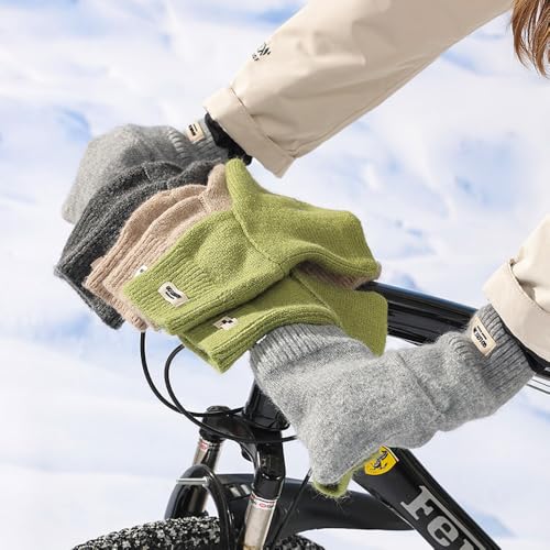 Winter Waterproof Ski Snow Warm Fingerless Gloves for Men Women Windproof Cold Weather for Cycling Sports Outdoor Daily Work