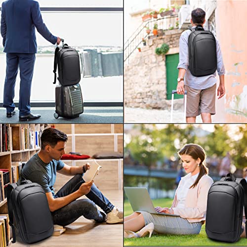 Business Backpack for Men 17 Inch,Slim & Expandable Waterproof Travel Laptop Backpack with USB Charger Port,Anti-Theft Lig...