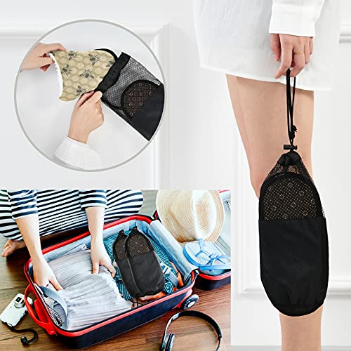 visesunny Retro Bee Honeycomb Pattern Cozy Fuzzy Womens Memory Foam House Slippers Plush Fleece Indoor Outdoor Slipper