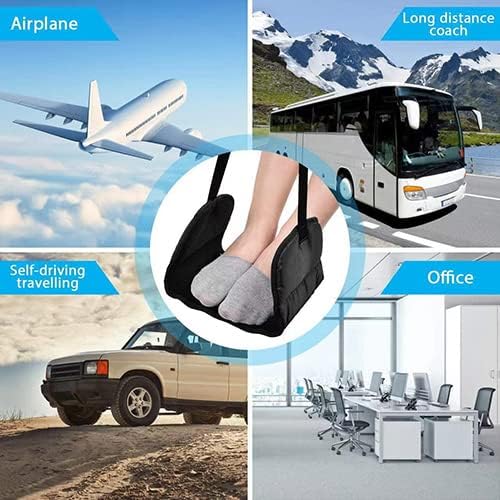 WZLL.SLSP 2 Pack Airplane Footrest,Travel Foot Hammock for Flights,Reduce The Swelling of Feet,Adjustable Height Relaxing Hammock for Legs and Feet Rest