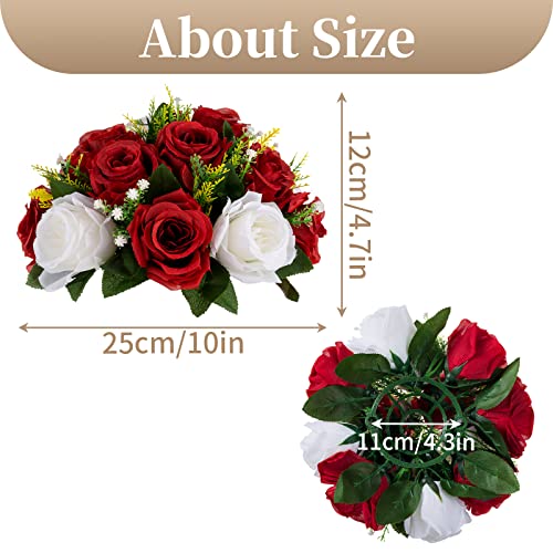 Sziqiqi Red Fake Flowers for Wedding Centerpiece Kissing Flower Balls for Tables Flower Centerpieces Arrangement for Party...