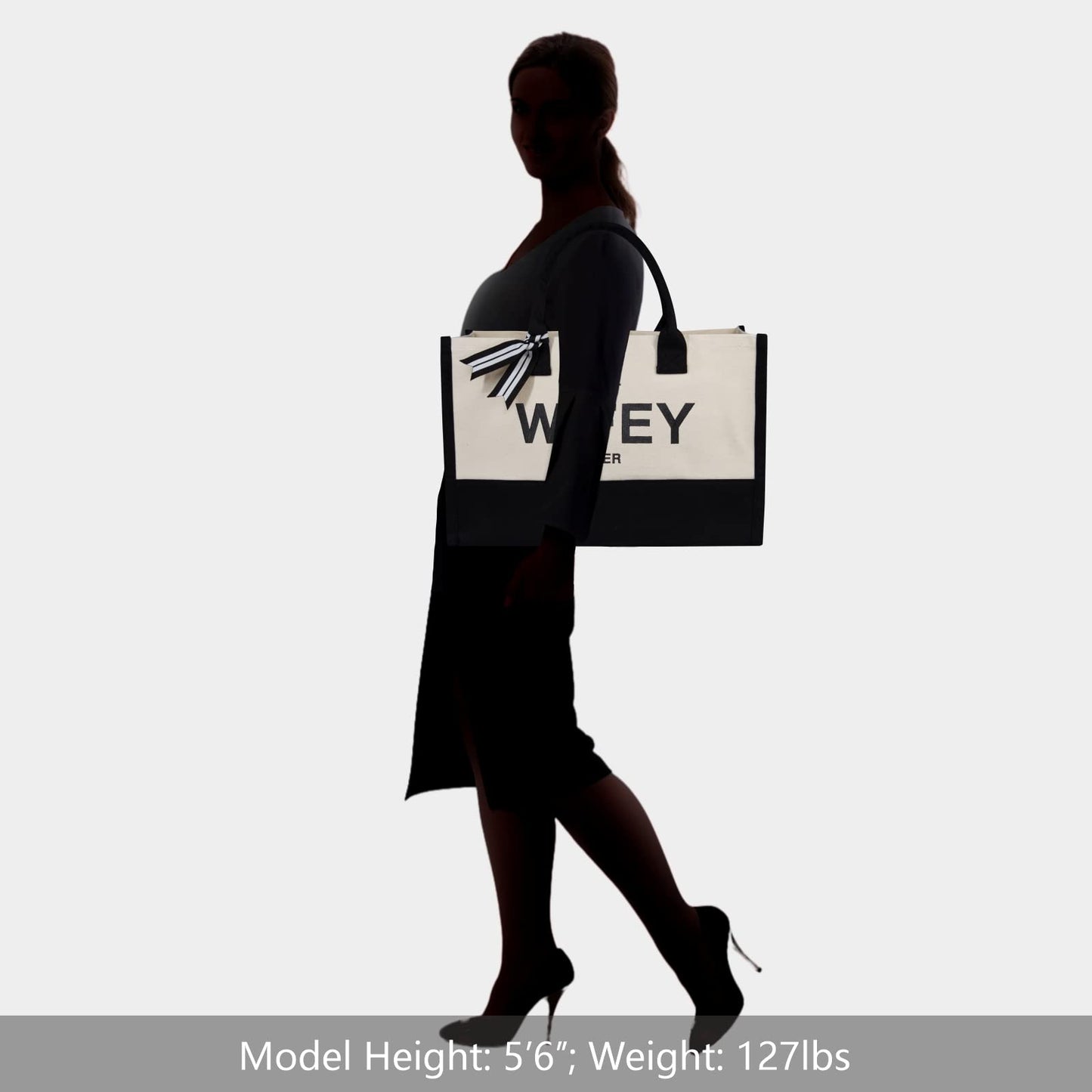 TOPDesign Embroidery Canvas Tote Bag for Women, Gifts for Wife from Husband, Personalized Anniversary Wife's Birthday or Valentine's Day Present, Ideal for Wedding, Beach, Holiday