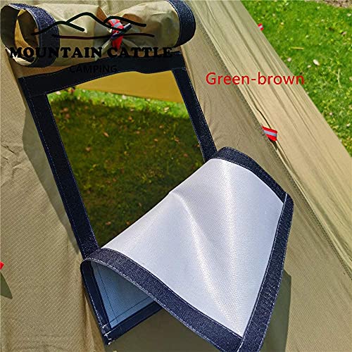 Ultralight 2 Person Tipi Hot Tent with Fire Retardant Stove Jack for Flue Pipes with 2 Doors Brown Green